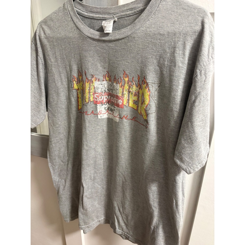 Thrasher Supreme Anti Social Social Club Off-White Graphic Tee Gray XL